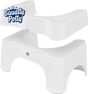 lot 2028 image: Squatty Potty Adjustable 2.0 Bathroom Toilet Stool 7 inch & 9 inch. - White