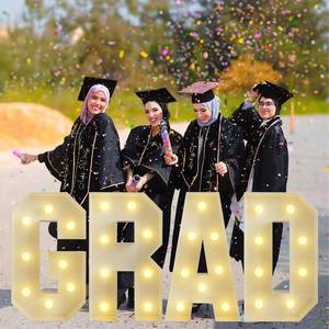 lot 2032 image: 2.4FT Grad 2025 Marquee Light Up Letters Sign,2025 Graduation Decorations,Class of 2025 School Grad Party Supplies IndoorOutdoor Graduation Party Decorative Letters