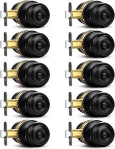 lot 2044 image: 10 Pack Privacy Door Knob Round Keyless Doorknobs InteriorExterior Lockset