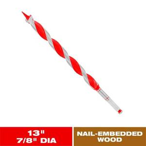 lot 2065 image: 78 in. x 13 in. Carbide Auger Drill Bit for Wood and Nail-Embedded Wood