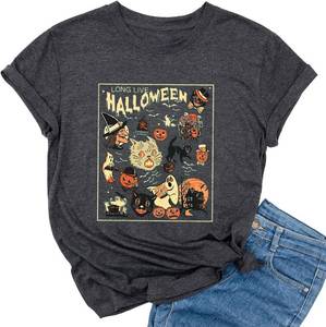 lot 2073 image: Ykomow Halloween Shirts for Women Thanksgiving Pumpkin Patch Shirts Cute Fall Graphic Tees Medium