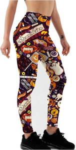 lot 2079 image: Halloween High Waisted Leggings for Women Fitness Yoga Pants Tummy Control Cycling Workout Gym Large