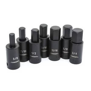 lot 2151 image: Husky 12 in. Drive Hex Bit Impact Socket Set SAE (7-Piece)