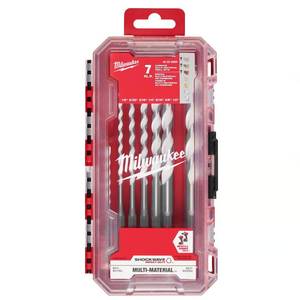 lot 2153 image: Milwaukee Shockwave Multi-Material Percussion Bit Drill Bit Set Hex Shank 7 pc