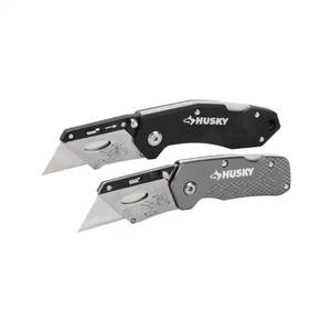 lot 2160 image: Husky 2-Pack Folding Utility Knives