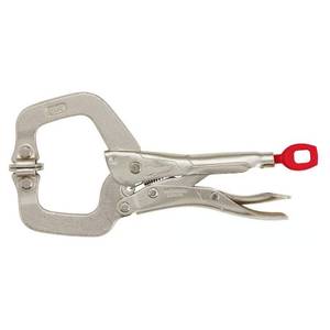 lot 2171 image: Milwaukee Torque Lock 3-12 in. X 4 in. D Locking C-Clamp with Swivel Pads 400 lb 1 pc