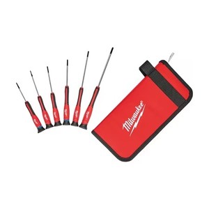 lot 2178 image: Milwaukee - Precision screwdriver set - 6 pieces - in zipped case