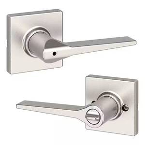 lot 2193 image: Hollis Satin Nickel BedBath Privacy Door Handle