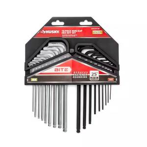 lot 2203 image: Husky BITE SAEMetric Non-Slip Hex Key Set (18-Piece)
