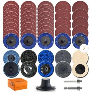 lot 2241 image: LAIFUCAM 51 Pack 2 in. Die Grinder Sanding Discs Kit with 14 in. Shank Roll Lock Discs for Metal Grinding Rust Removal