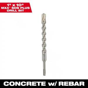 lot 2248 image: 1 in. x 10 in. 4-Cutter SDS-PLUS Carbide Drill Bit