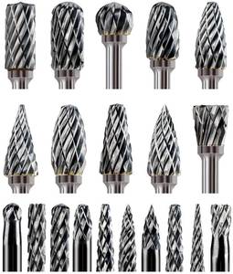 lot 2252 image: 20 Pcs Carbide Burr Bits 18 Shank Compatible with Dremel Milwaukee Metal Grinding Wood Stone Steel Carving Cutting Engraving Grinder Kit Attachment Rotary Tool Accessories Set Harder Than Diamond