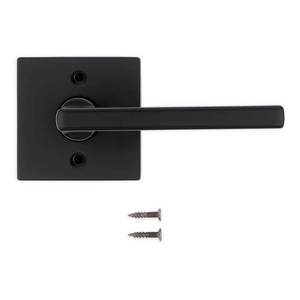 lot 2274 image: Kwikset Halifax Matte Black Reversible Dummy Lever Right or Left Handed