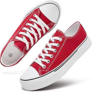 lot 2294 image: hash bubbie White Sneakers for Women Low Top Canvas Shoes Womens Canvas Sneakers Womens Fashion Sneakers Slip on Casual Tennis Shoes. Size 8