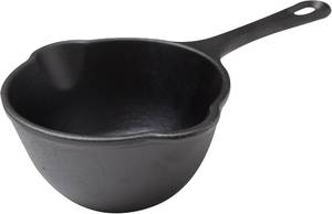 lot 2296 image: Victoria 0.5-Quart Cast Iron Saucepan, Small Cast Iron Melting Pot Seasoned with Flaxseed Oil, Made in Colombia, Black