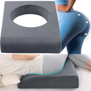 lot 2299 image: HOMBYS BBL Pillow After Surgery for Sleeping,High Density Foam Butt Pillow,Brazilian Butt Lift Pillow Post Surgery Recovery for Sleeping,BBL Chair with Hole (Dark Grey)