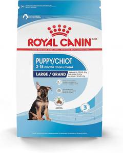 lot 3000 image: $110 Royal Canin Size Health Nutrition Large Puppy Dry Dog Food, 30 lb Bag BB SEP 2026