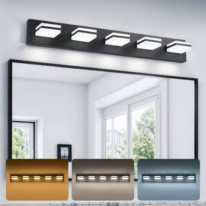lot 3015 image: VONLUCE LED Bathroom Light Fixture, 5-Light Modern Vanity Light, Black