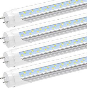 lot 3017 image: JESLED T8 LED 4FT Type AB Light Bulbs, 24W(65W Equivalent), 3200LM, 6000K, Plug and Play or Ballast Bypass, 4 Foot LED Fluorescent Light Bulbs, ETL Listed, Single or Double End Powered, 4Pack