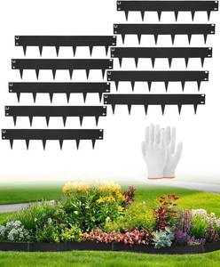 lot 3022 image: 10-Pack Metal Landscape Edging 40 L x 6 H Black Galvanized Steel Edging