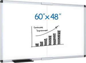 lot 3035 image: $119 VIZ-PRO Large Magnetic Dry Erase Whiteboard, 60 x 48 Inches, Foldable