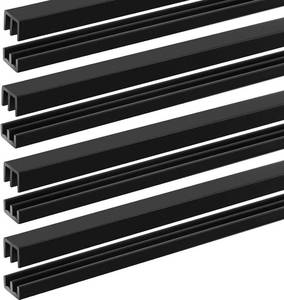 lot 3043 image: Landical 4 Sets 4ft 18 Sliding Door Track, Plastic, Cabinet Glass, Black