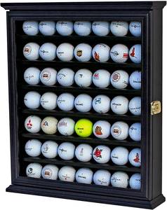 lot 3047 image: DisplayGifts 49 Golf Ball Display Case Cabinet Wall Rack Holder Frame with 98% UV Protection Acrylic Door Lockable, Great Golfers Gift Black Finish