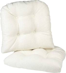 lot 3051 image: Overstuffed Universal Non-Slip Dining Chair Cushions for Kitchen Decor or Office Use, U-Shaped Skid-Proof Seat Pad, 19x19 Inches, 6 Count White