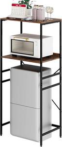 lot 3064 image: Mini Fridge Shelf 2 Tier Mini Fridge and Microwave Storage Rack
