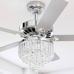 lot 3075 image: $164 YITAHOME 52 Inch Crystal Fandelier Ceiling Fan with Light and Remote