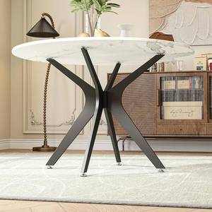 lot 3076 image: $110 FUSHIAIPTC 28 Inch Metal Dining Round Table Legs Only for WoodGlassMarble