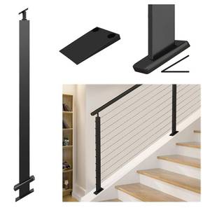 lot 3082 image: Muzata 36 Black Slope Cable Railing Post with 5  Spacer PR11 BA4S