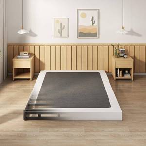 lot 3083 image: EMODA 5 Inch Box Spring Full Size Metal Bed Base with Fabric Cover