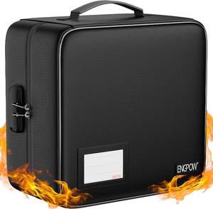 lot 2048 image: ENGPOW CDDVD Storage Case with Lock,Fireproof CDDVD Case Binder,400 Capacity CD Organizer Binder DVD Storage Holder with Zipper Handle,Portable Storage Binder Safe for Home Office Travel Car,Black