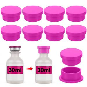 lot 278 image: Thyle 8 Pack Vial Caps for 30ml Bac Water, Silicone Peptide Storage Lids - Retail $8
