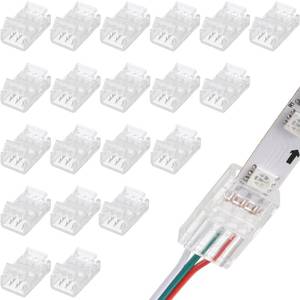 lot 353 image: Flutesan 20 Pcs 3 Pin 10 mm LED Strip Light Connectors for 5050 RGB Light - Retail $10