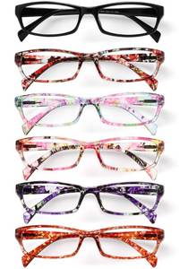 lot 363 image: Gaoye Reading Glasses for Women, 6 pack Fashion Readers for Women Men Spring Hinge Eye Glasses, Blue Light Reading Glasses - Retail $19