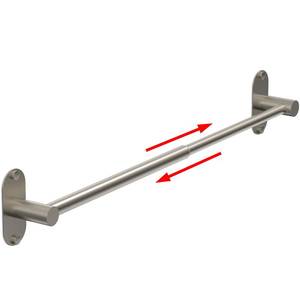 lot 387 image: Miroamz Towel Bar, Adhesive or Drill Wall Mount, Brushed Nickel, 1 Pack - Retail $15
