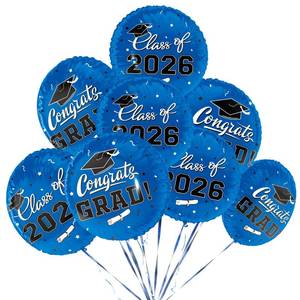 lot 421 image: Class of 2026 Graduation Party Supplies & Decorations - 12pcs 18 Congrats Grad Blue Balloons Set for Memorable Grad Celebrations - Retail $10