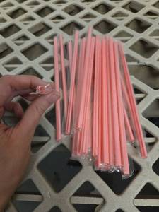 lot 445 image: 25 Pieces Heart Shaped Individually Wrapped Straws  - Retail $0