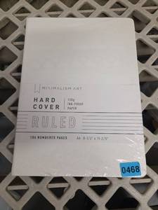 lot 446 image: Minimalism Art Hard Cover Ruled Notebook 186 Pages A4 - Retail $0