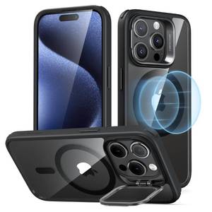 lot 488 image: ESR Classic Hybrid Case for iPhone 15 Pro with Flex Stand, Clear Black - Retail $17