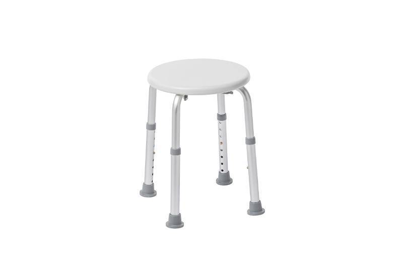 lot 39040 image: Drive Medical Shower Stool, Adjustable Height, Lightweight Aluminum, White - Retail $30