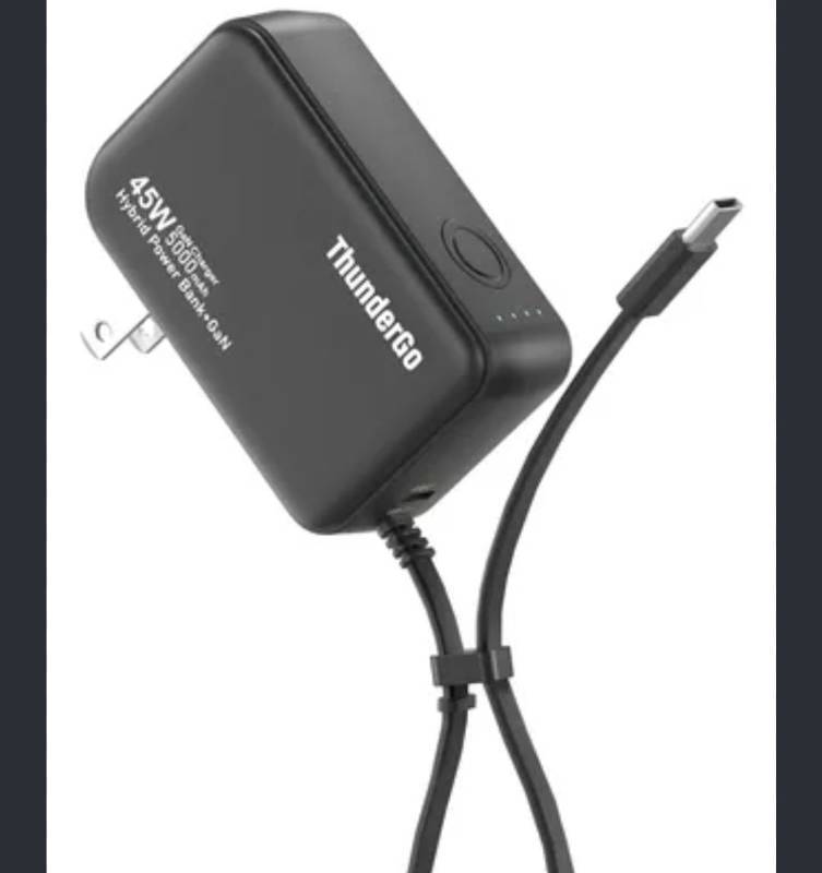 lot 59056 image: 45W GaN Charger 5000mAh Hybrid Power Bank - Retail $30