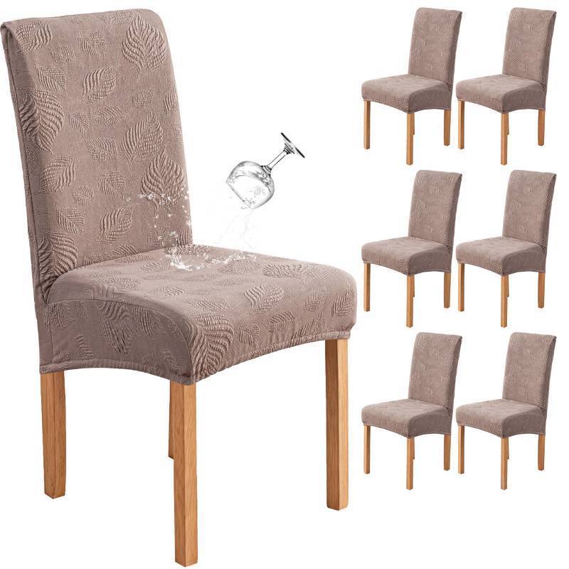 lot 59078 image: Waterproof Dining Chair Cover Set of 6,Kitchen Chair Cover,Taupe - Retail $40