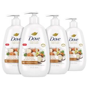 lot 47302 image: Dove Advanced Care Hand Wash Shea Butter & Warm Vanilla 4 Count 12 oz - Retail $20