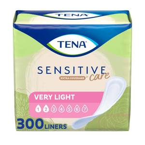 lot 47318 image: TENA Sensitive Care Very Light Pantiliners for Women, Extra Coverage, 300ct - Retail $35