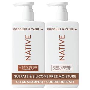 lot 47331 image: Native Coconut & Vanilla Shampoo and Conditioner Contain Naturally Derived Ingredients  All Hair Types, Color & Treated, Fine to Dry Damaged, Sulfate & Dye Free - 2-Pack - Retail $22