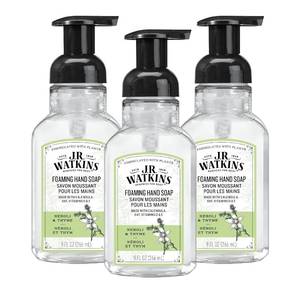 lot 47332 image: J.R. Watkins Foam Hand Soap Dispenser 3 Pack, Neroli & Thyme, 9 fl oz - Retail $15