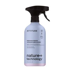 lot 47346 image: ATTITUDE Bathroom Cleaner Spray, EWG Verified, Lemon & Rosewood, 26 fl oz - Retail $10